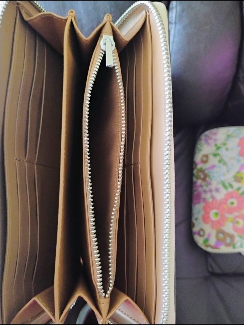 Coach Floral Zip Wallet in Pink with Multi-Colored Flowers - Picture 4 of 4